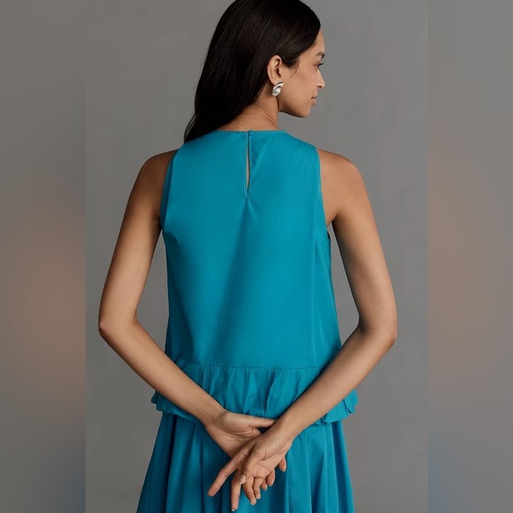 NWT Anthropologie Maeve XL Sleeveless Bubble Top Teal Blue - Picture 3 of 8